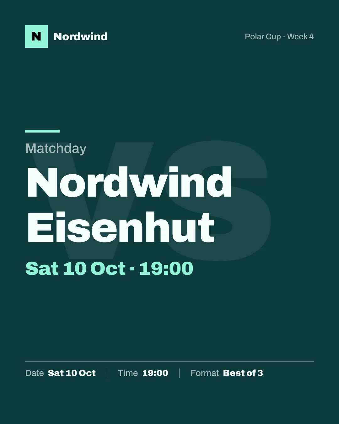 Matchday graphic: Nordwind vs Eisenhut, Polar Cup week 4, best of three